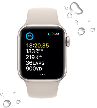 Apple Watch SE 2nd Gen 40 mm LTE (tähtiv. alu./tähtiv. Sport-ranneke)