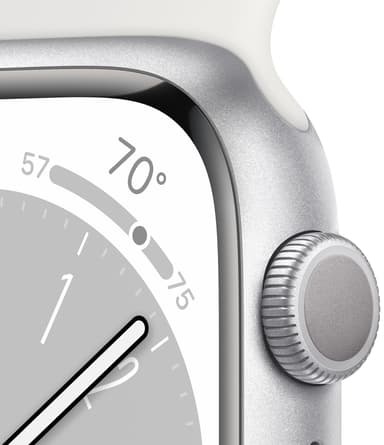 Apple Watch Series 8 45mm GPS (hopea alu. / valk. Sport-ranneke)