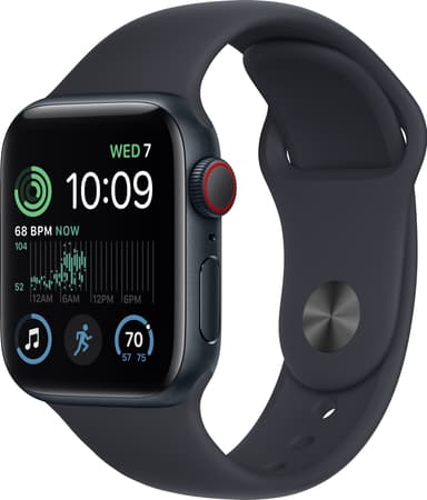 Apple Watch SE 2nd Gen 40 mm LTE (keskiyöns. alu./kesk. Sport-ranneke)