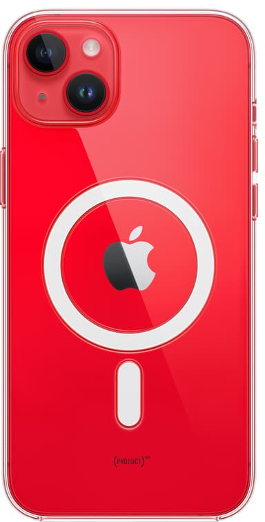 iPhone 14 Plus läpinäkyvä suojakuori MagSafe-tuella