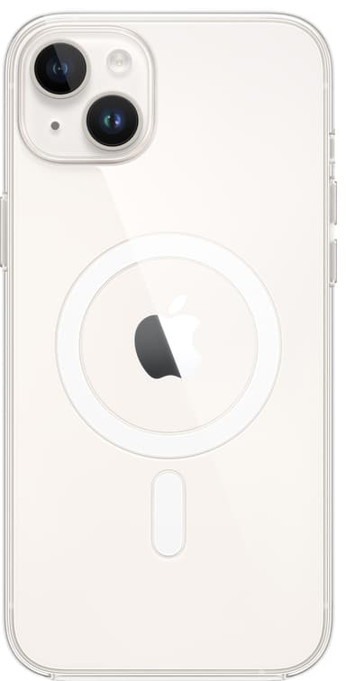 iPhone 14 Plus läpinäkyvä suojakuori MagSafe-tuella