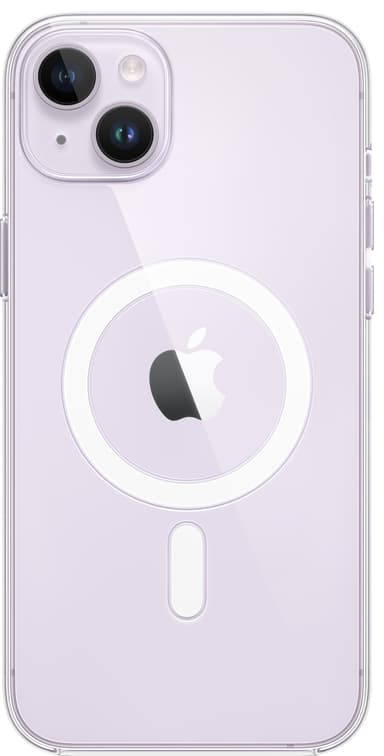 iPhone 14 Plus läpinäkyvä suojakuori MagSafe-tuella