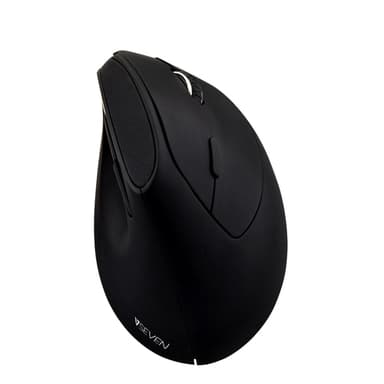 V7 MW500-1E, högerhand, Vertikal design, Optisk, RF Trådlös, 1600 DPI, Svart