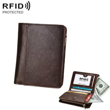 RFID Nahkalompakko Ruskea
