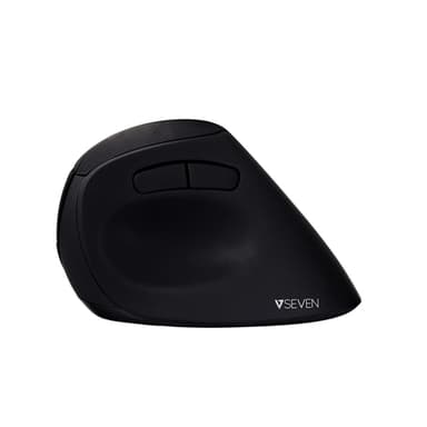 V7 MW500-1E, högerhand, Vertikal design, Optisk, RF Trådlös, 1600 DPI, Svart