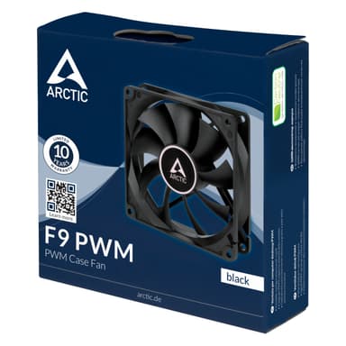 ARCTIC F9 PWM Tietokonekotelo Tuuletin 9,2 cm Musta 1 kpl
