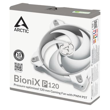 ARCTIC BioniX P120 Tietokonekotelo Tuuletin 12 cm Harmaa, Valkoinen