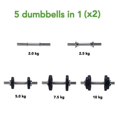 Tunturi käsipainosetti 20 kg - valurauta