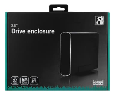 Deltaco MAP-GD34U3 tallennusaseman kotelo HDD-kotelo Musta 3.5"