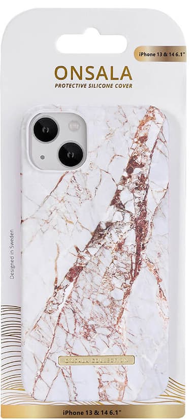 Onsala Fashion iPhone 14 suojakuori (White Rhino Marble)