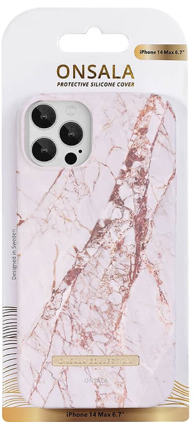 Onsala Fashion iPhone 14 Plus suojakuori (White Rhino Marble)