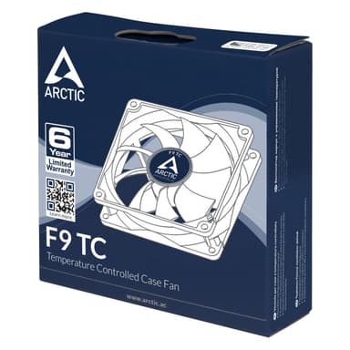 ARCTIC F9 TC Tietokonekotelo Tuuletin 9,2 cm Musta, Valkoinen