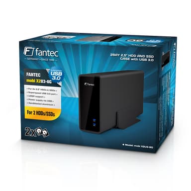 Fantec mobi X2U3-6G HDD-/SSD-kotelo Musta 2.5"