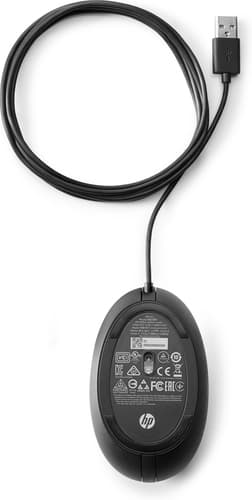 HP Wired Desktop 320M -hiiri, Molempikätinen, Optinen, USB A-tyyppi, 1000 DPI, Musta