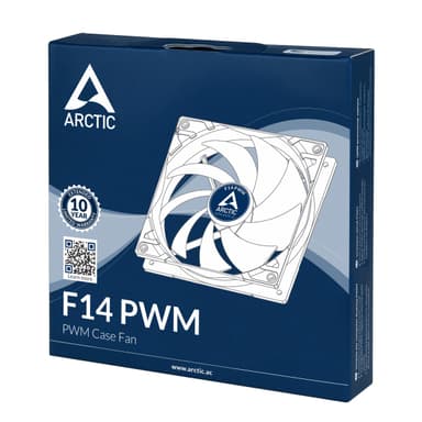 ARCTIC F14 PWM Tietokonekotelo Tuuletin 14 cm Musta, Valkoinen