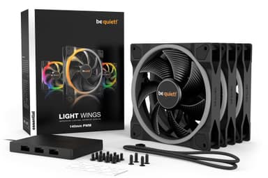 be quiet! Light Wings | 140mm PWM Triple Pack Tietokonekotelo Tuuletin 14 cm Musta 1 kpl
