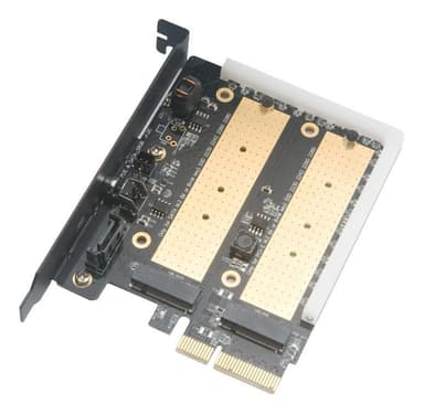 Akasa AK-PCCM2P-03 SSD-sovitin, PCIe - M.2 PCIe/SATA, RGB, musta