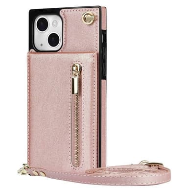 Zipper kaulakorukotelo Apple iPhone 14 Plus - Ruusu