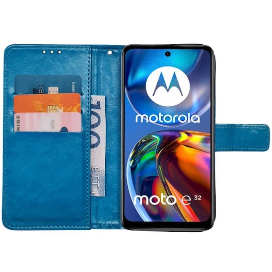 Lompakkokotelo 3-kortti Motorola Moto E32 - Vaaleansininen
