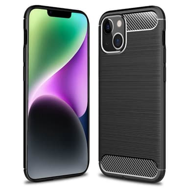 Harjattu TPU kuori Apple iPhone 14 - Musta