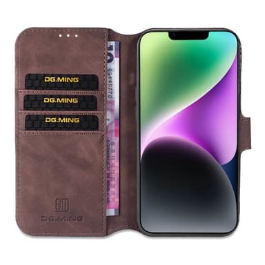DG-Ming Lompakkokotelo 3-kortti Apple iPhone 14 Plus - Coffe