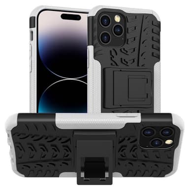 Iskunkestävä kuori jalustalla Apple iPhone 14 Pro - Valkoinen