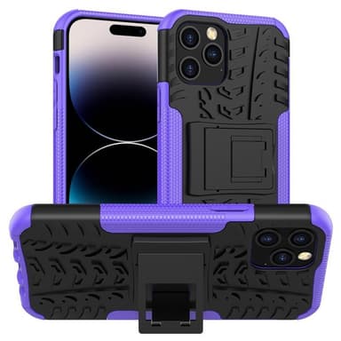 Iskunkestävä kuori jalustalla Apple iPhone 14 Pro - Violetti