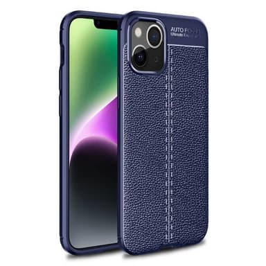 Nahkakuvioitu TPU kuori Apple iPhone 14 - Sininen