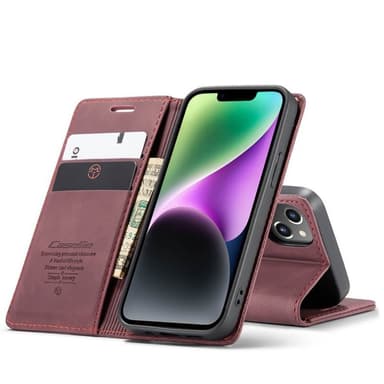 CaseMe Smart Magnet FlipCase Apple iPhone 14 - Viininpunainen
