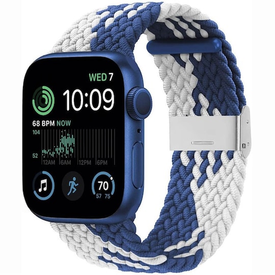 Punottu elastinen rannekoru Apple Watch SE 2022 44mm - bluewhite