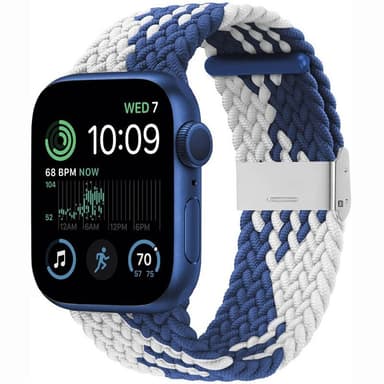 Punottu elastinen rannekoru Apple Watch SE 2022 40mm - bluewhite