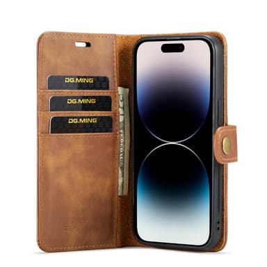 Lompakkokotelo DG-Ming 2i1 Apple iPhone 14 Pro - Ruskea