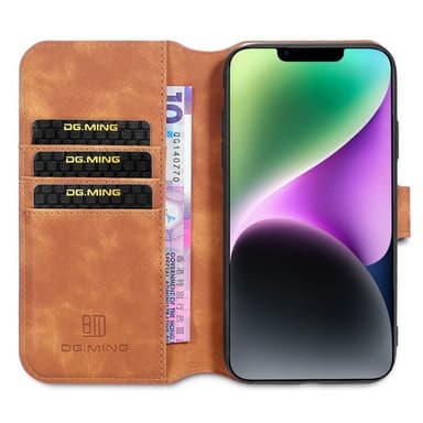 DG-Ming Lompakkokotelo 3-kortti Apple iPhone 14 - Ruskea