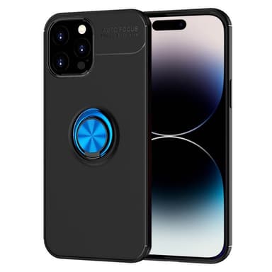 Slim Ring kotelo Apple iPhone 14 Pro - Musta/Sininen