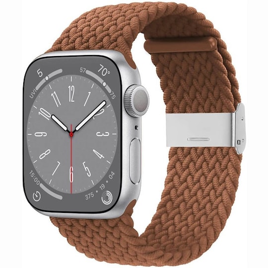 Punottu elastinen rannekoru Apple Watch 8 (45mm) - ruskea