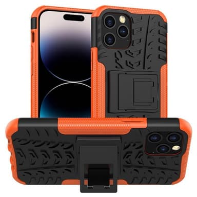 Iskunkestävä kuori jalustalla Apple iPhone 14 Pro - Oranssi