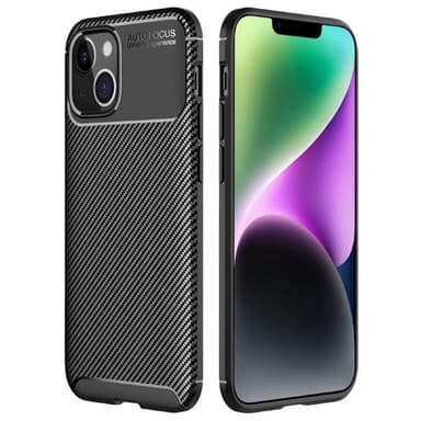 Carbon silikoni kuori Apple iPhone 14 - Musta