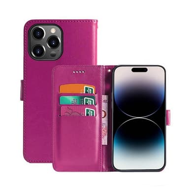 Lompakkokotelo 3-kortti Apple iPhone 14 Pro - Vaaleanpunainen