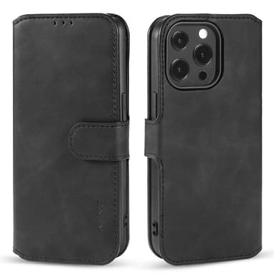 DG-Ming Lompakkokotelo 3-kortti Apple iPhone 14 Pro - Musta