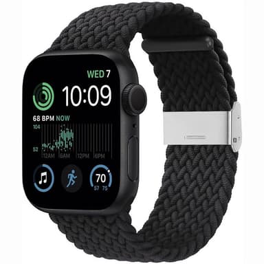 Punottu elastinen rannekoru Apple Watch SE 2022 40mm - musta