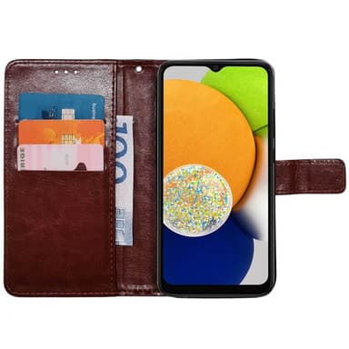 Lompakkokotelo 3-kortti Samsung Galaxy A03 - Ruskea