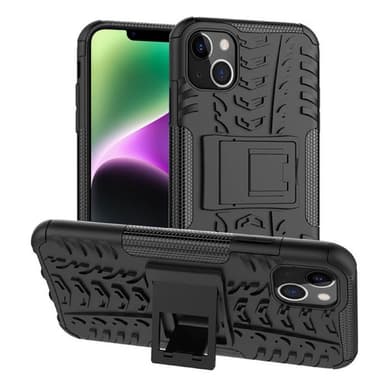 Iskunkestävä kuori jalustalla Apple iPhone 14 Plus - Musta
