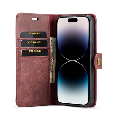 Lompakkokotelo DG-Ming 2i1 Apple iPhone 14 Pro - Punainen