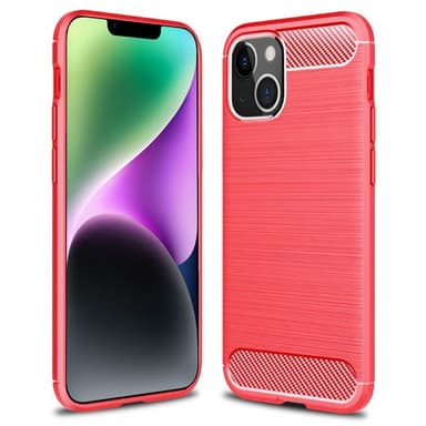 Harjattu TPU kuori Apple iPhone 14 Plus - Oranssi
