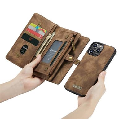 CaseMe Lompakkokotelo 11-kortti Apple iPhone 14 Pro Max - Ruskea