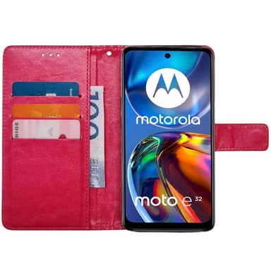 Lompakkokotelo 3-kortti Motorola Moto E32 - Vaaleanpunainen