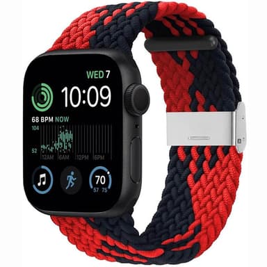 Punottu elastinen rannekoru Apple Watch SE 2022 44mm - Punainen/Musta