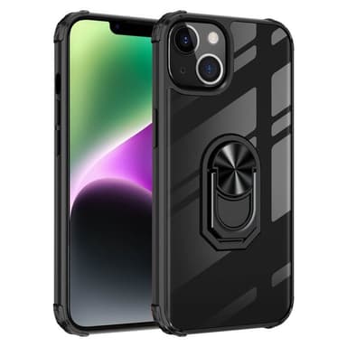 Clear Ring kotelo Apple iPhone 14 - Musta
