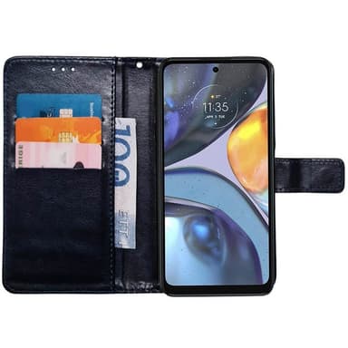 Lompakkokotelo 3-kortti Motorola Moto G22 - Tummansininen