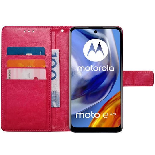 Lompakkokotelo 3-kortti Motorola Moto E32s - Vaaleanpunainen